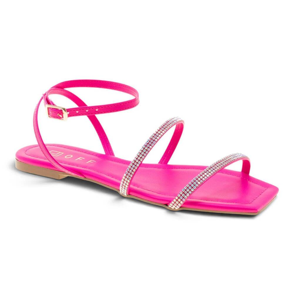 NEW OFFLINE women's embellished flat sandals in pink
